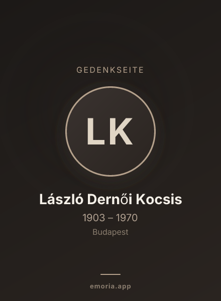 Gedenkportrait von László Dernői Kocsis