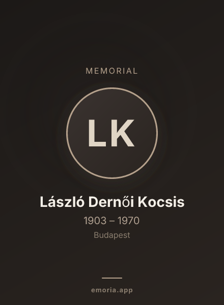 Memorial portrait of László Dernői Kocsis