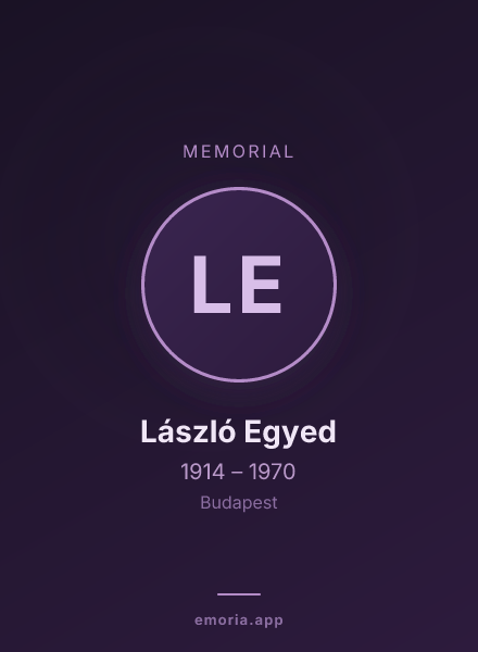 Memorial portrait of László Egyed