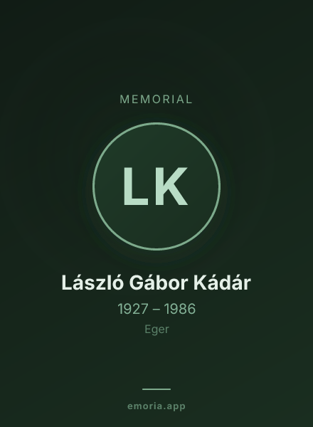 Memorial portrait of László Gábor Kádár