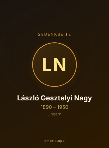 Gedenkportrait von László Gesztelyi Nagy