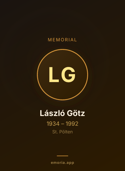Memorial portrait of László Götz