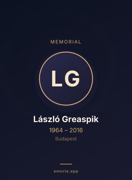 Memorial portrait of László Greaspik