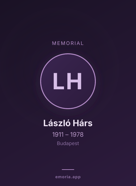 Memorial portrait of László Hárs