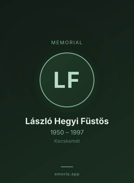 Memorial portrait of László Hegyi Füstös