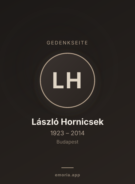 Gedenkportrait von László Hornicsek
