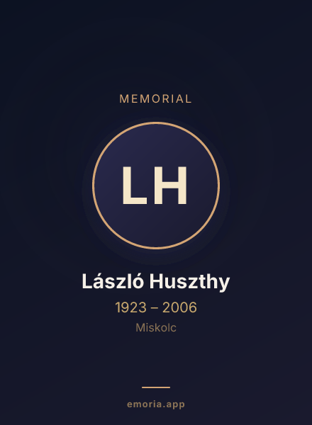 Memorial portrait of László Huszthy