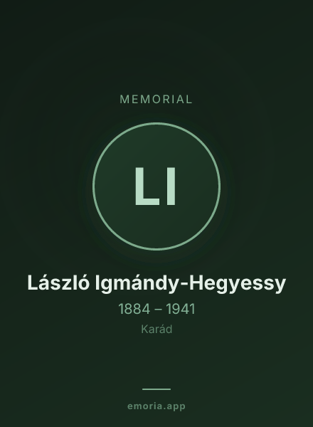 Memorial portrait of László Igmándy-Hegyessy
