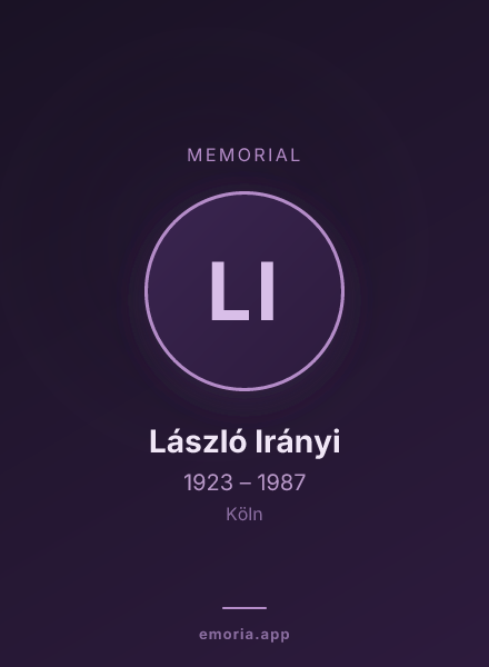 Memorial portrait of László Irányi