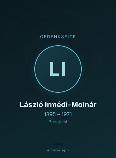 Gedenkportrait von László Irmédi-Molnár