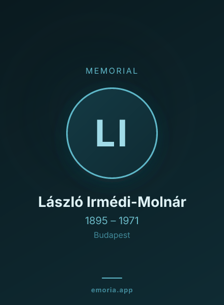 Memorial portrait of László Irmédi-Molnár
