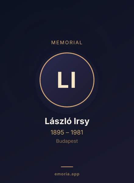 Memorial portrait of László Irsy