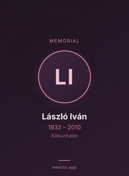 Memorial portrait of László Iván