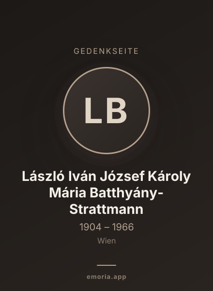 Gedenkportrait von László Iván József Károly Mária Batthyány-Strattmann