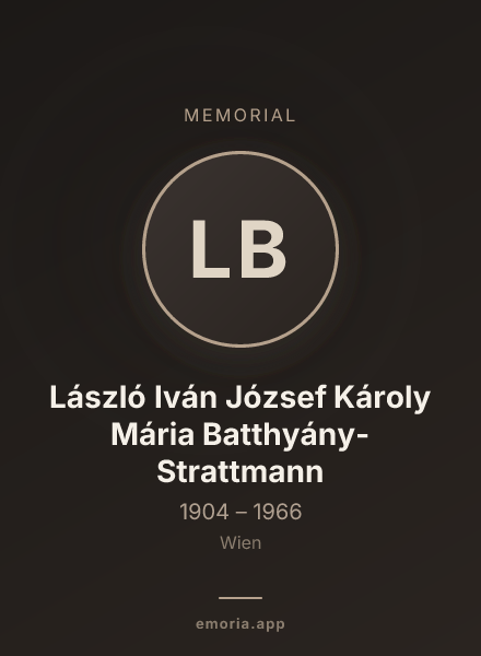 Memorial portrait of László Iván József Károly Mária Batthyány-Strattmann