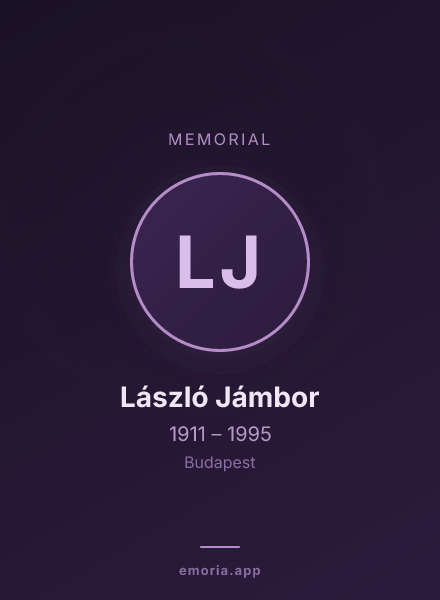 Memorial portrait of László Jámbor