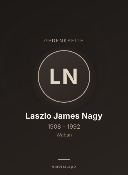 Gedenkportrait von Laszlo James Nagy