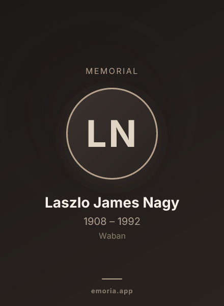 Memorial portrait of Laszlo James Nagy