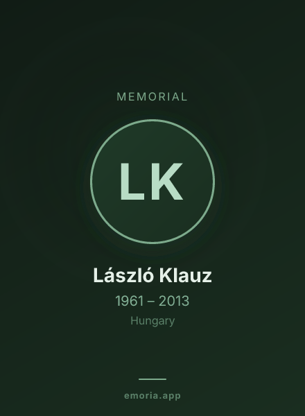 Memorial portrait of László Klauz