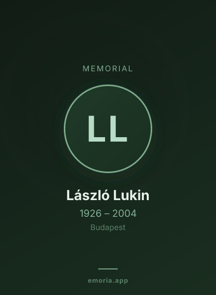 Memorial portrait of László Lukin