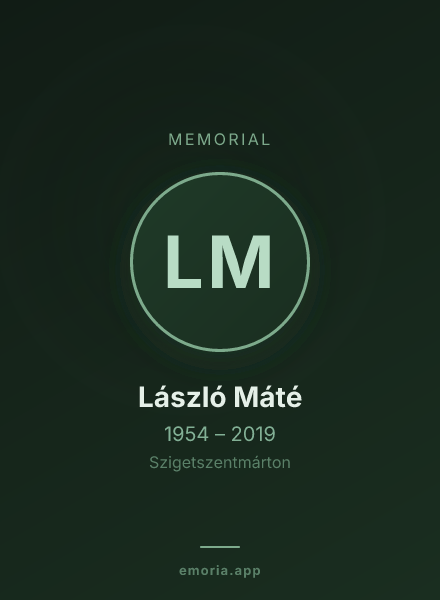 Memorial portrait of László Máté