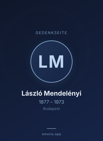 Gedenkportrait von László Mendelényi