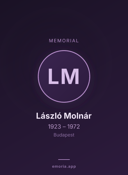 Memorial portrait of László Molnár