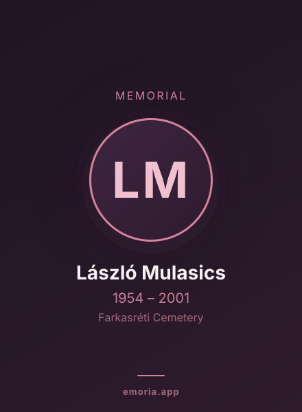 Memorial portrait of László Mulasics