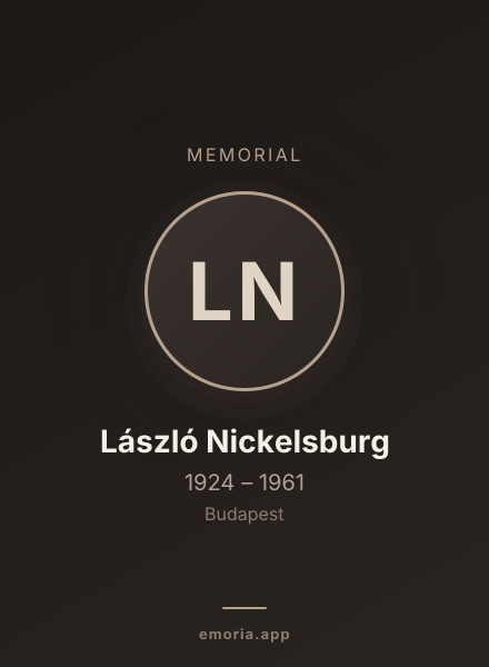 Memorial portrait of László Nickelsburg