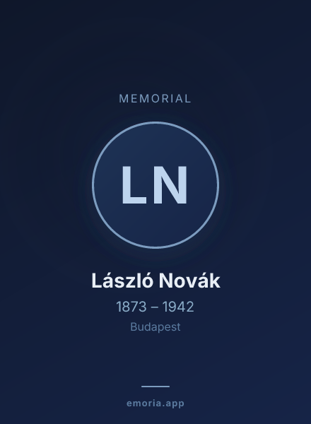 Memorial portrait of László Novák