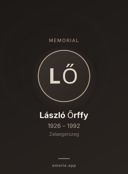 Memorial portrait of László Őrffy