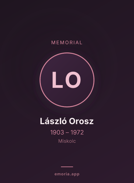 Memorial portrait of László Orosz