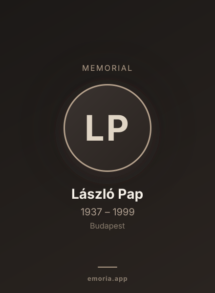 Memorial portrait of László Pap