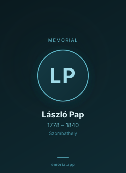 Memorial portrait of László Pap
