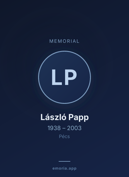 Memorial portrait of László Papp
