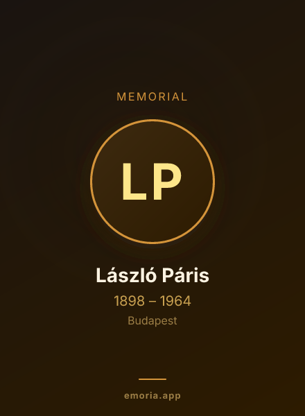 Memorial portrait of László Páris