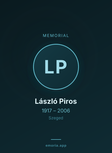 Memorial portrait of László Piros
