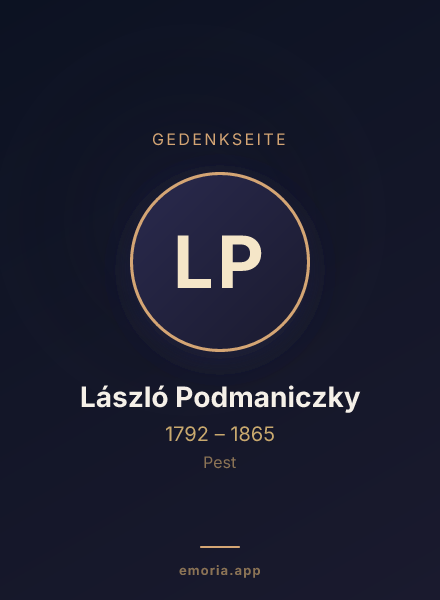 Gedenkportrait von László Podmaniczky