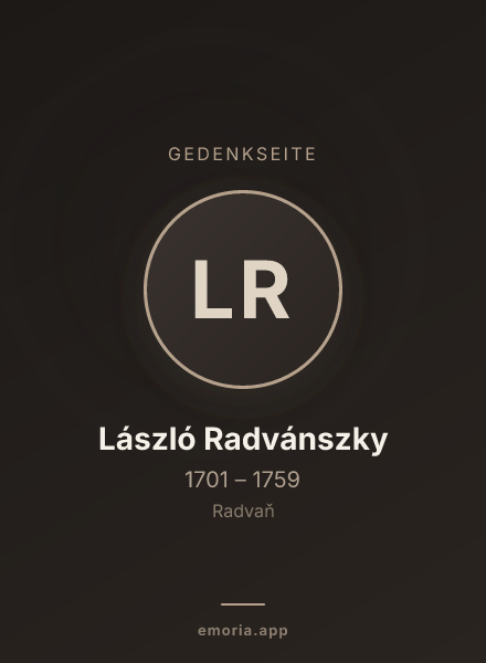 Gedenkportrait von László Radvánszky