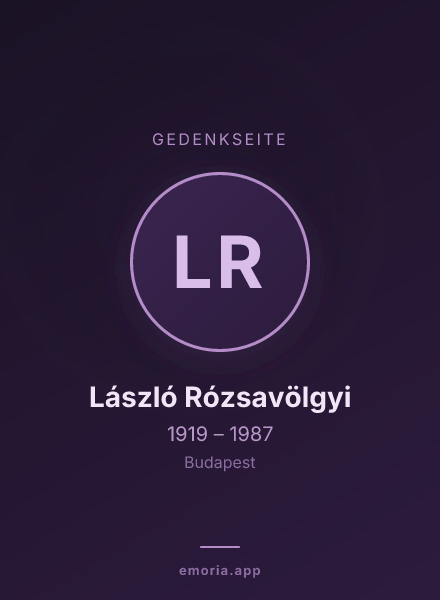 Gedenkportrait von László Rózsavölgyi
