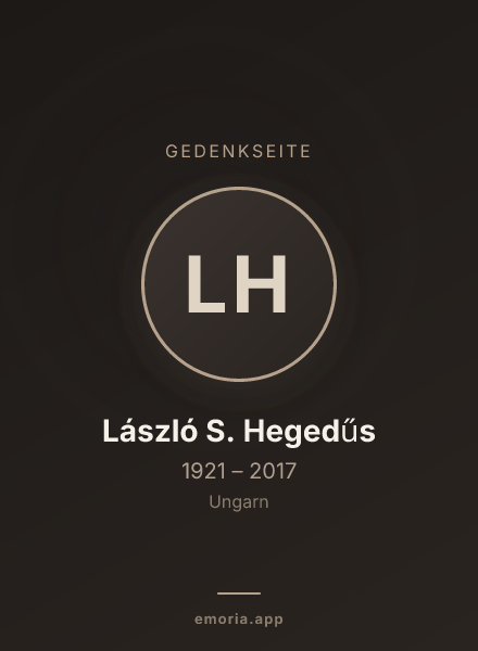 Gedenkportrait von László S. Hegedűs