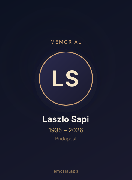 Memorial portrait of Laszlo Sapi