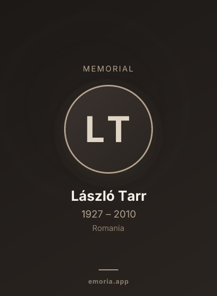 Memorial portrait of László Tarr