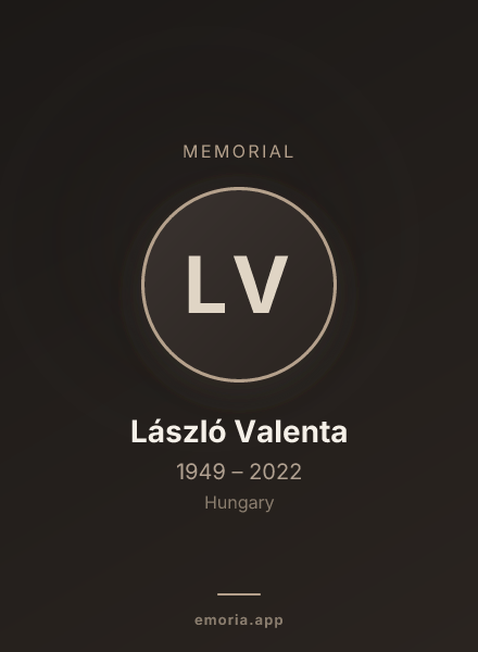 Memorial portrait of László Valenta