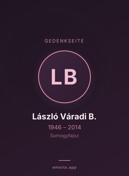 Gedenkportrait von László Váradi B.