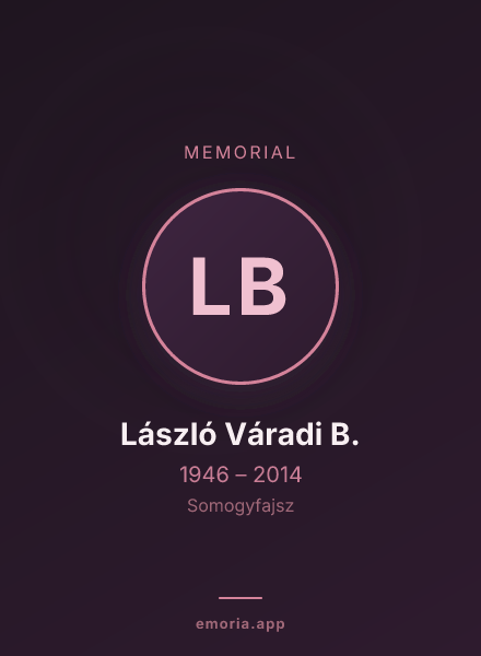Memorial portrait of László Váradi B.
