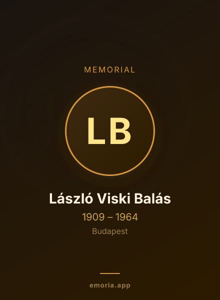 Memorial portrait of László Viski Balás