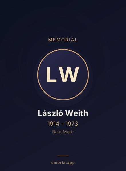 Memorial portrait of László Weith