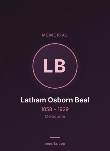 Memorial portrait of Latham Osborn Beal