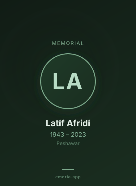 Memorial portrait of Latif Afridi